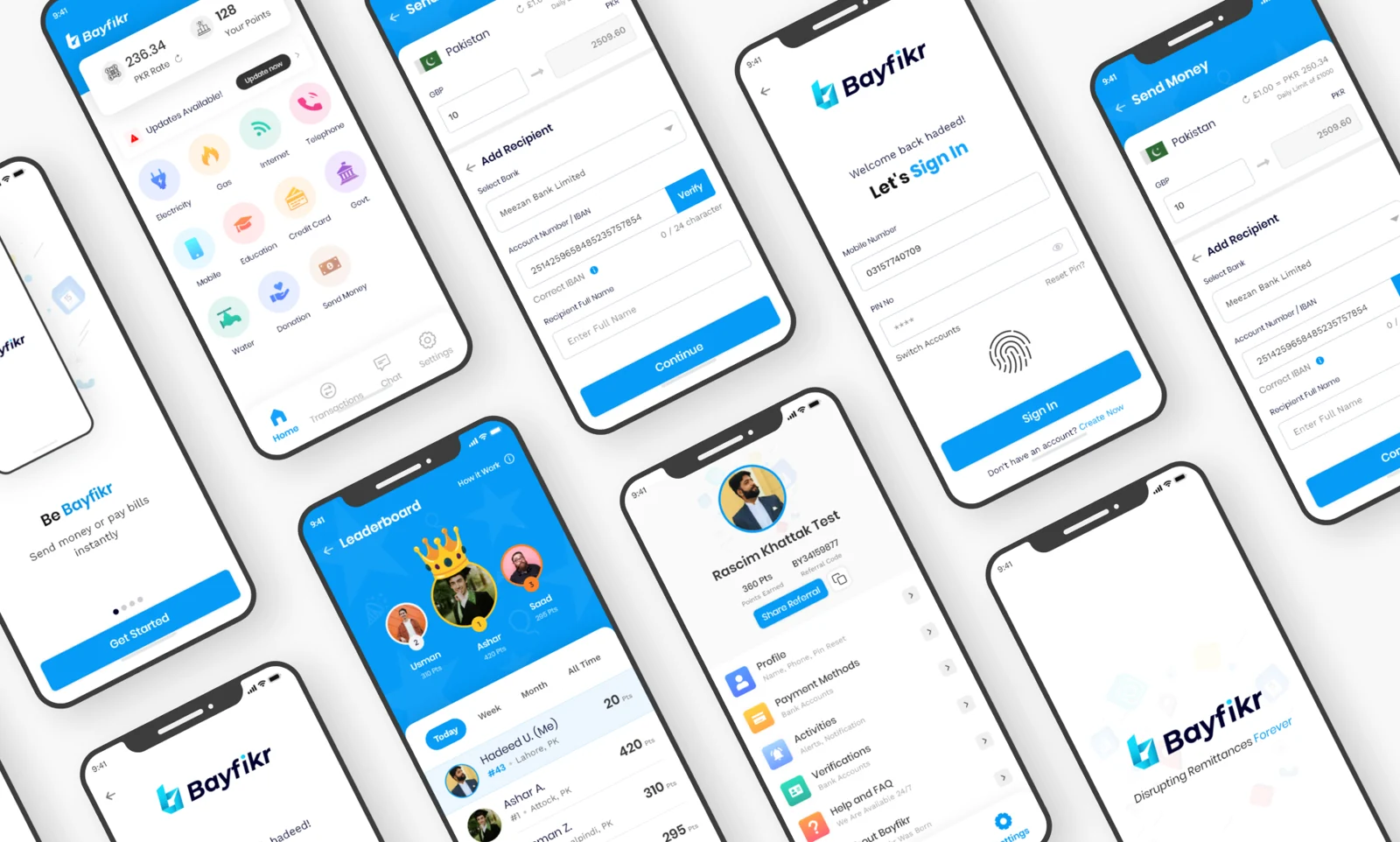 Bayfikr fintech wallet interface design
