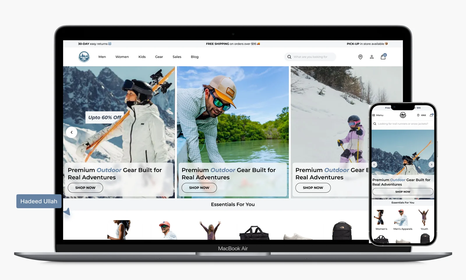 Mountain High Outfitters ecommerce design