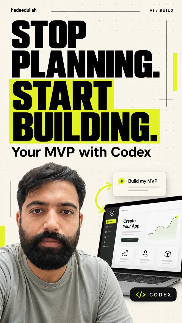 From idea to MVP with Codex — custom cover by Hadeed Ullah